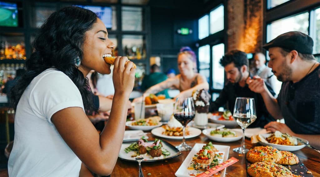 Guests dining at PatioTime Restaurant